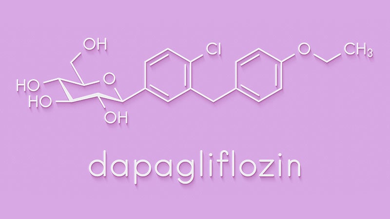 Molecular illustration of diabetes drug dapagliflozin