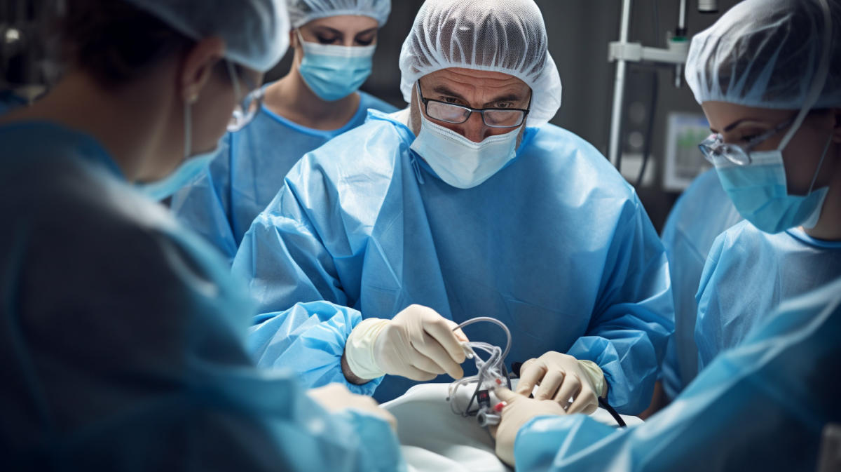 Surgical team performing heart procedure, highlighting link between FreeStyle Libre CGM use and reduced hospital admissions