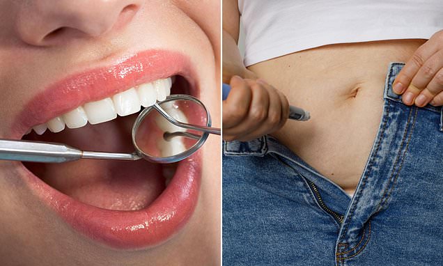 A woman demonstrating proper dental hygiene practices to reduce diabetes risk