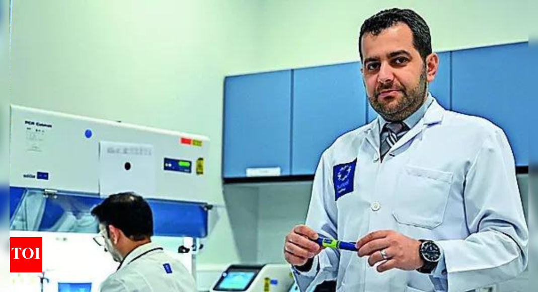 Scientist in a space lab setting conducting glucose metabolism research