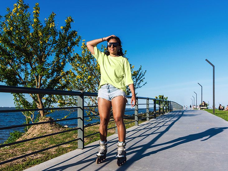 A woman enjoying a day out on rollerblades, highlighting the importance of exercise in reversing prediabetes and reducing risk