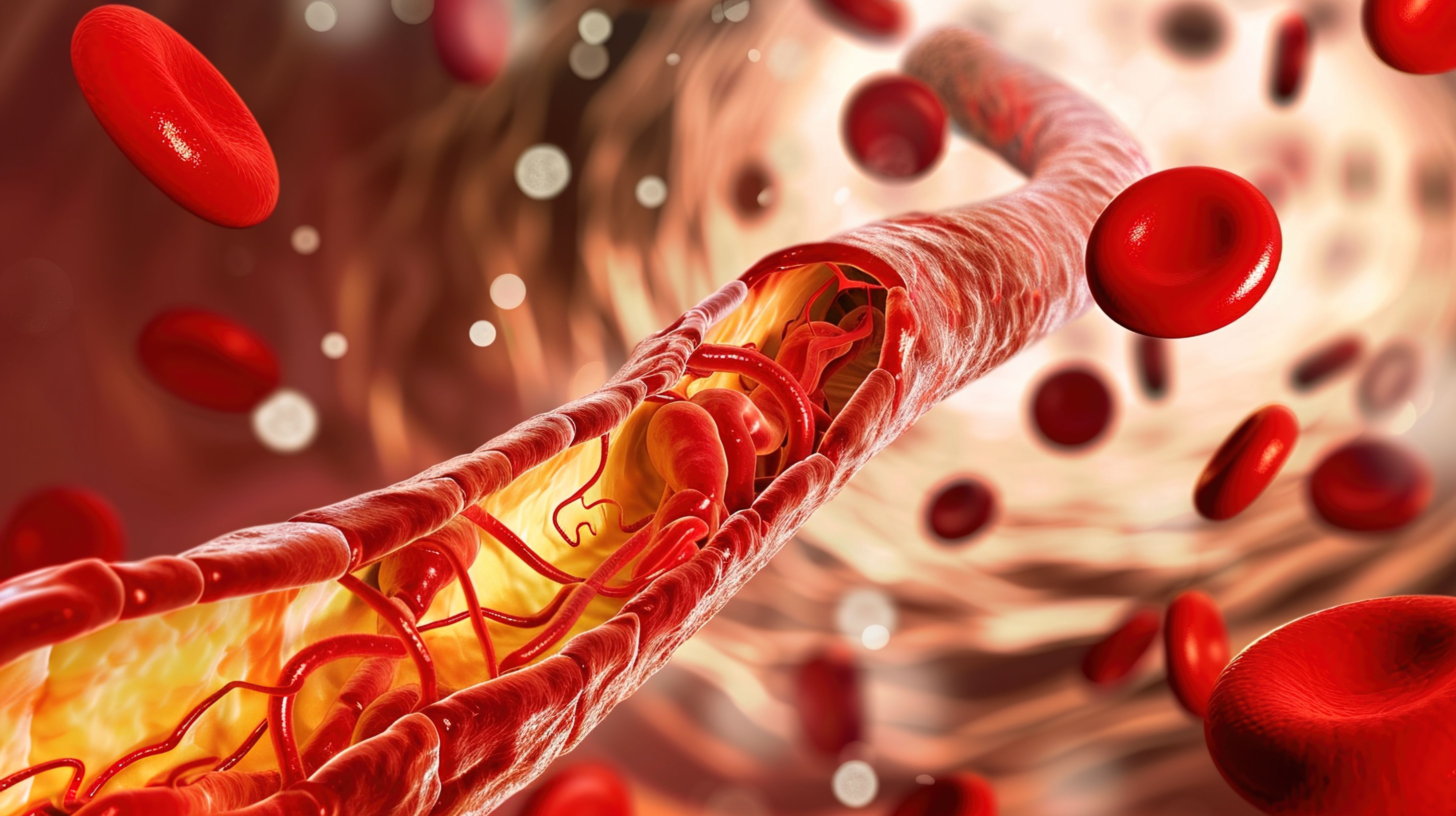3D rendering of a red blood cell illustrating semaglutide’s benefits in reducing PAD progression and improving mobility in type 2 diabetes